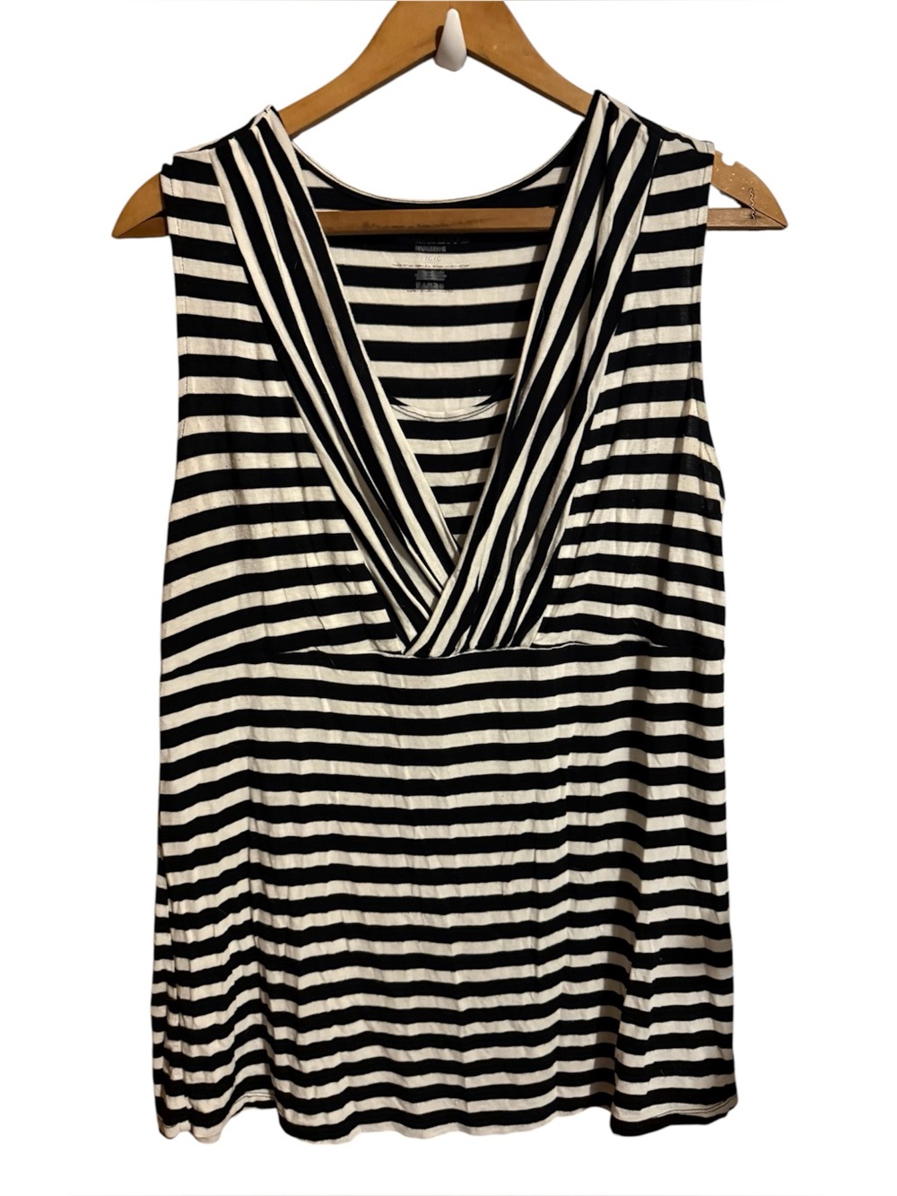 Motherhood Maternity Black and White Striped Nursing Top